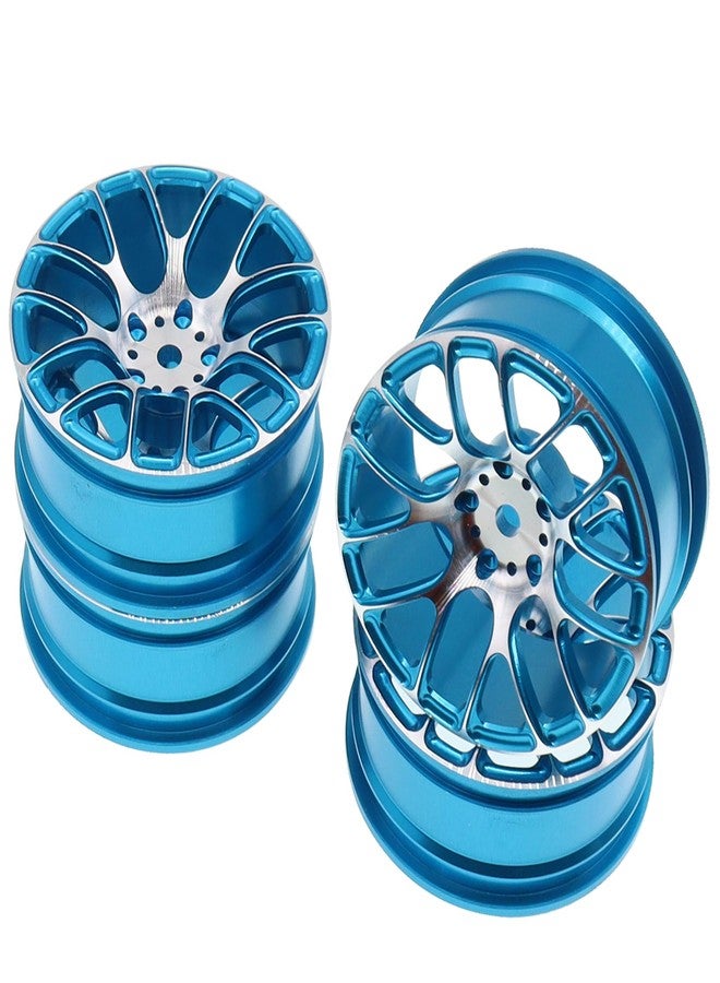 Treehobby 4 قطع من جنوط عجلات معدنية من Treehobby، محاور سداسية 12 مم، عرض 26 مم، متوافقة مع Tamiya TT-01 Kyosho RedCat Sakura D4 XIS HSP 1/10 RC Drift On-Road Racing Touring Car Upgrades Parts (أزرق) - Image 2